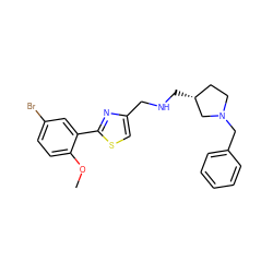 COc1ccc(Br)cc1-c1nc(CNC[C@@H]2CCN(Cc3ccccc3)C2)cs1 ZINC000026166264