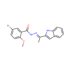 COc1ccc(Br)cc1C(=O)N/N=C(\C)c1cc2ccccc2[nH]1 ZINC000095564045