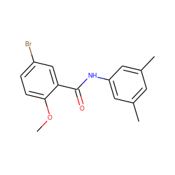 COc1ccc(Br)cc1C(=O)Nc1cc(C)cc(C)c1 ZINC000000316589