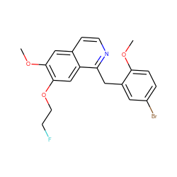 COc1ccc(Br)cc1Cc1nccc2cc(OC)c(OCCF)cc12 ZINC000072105509