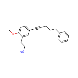 COc1ccc(C#CCCCc2ccccc2)cc1CCN ZINC000013864204