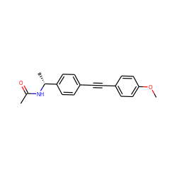 COc1ccc(C#Cc2ccc([C@@H](C)NC(C)=O)cc2)cc1 ZINC000169706228
