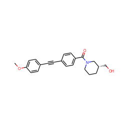 COc1ccc(C#Cc2ccc(C(=O)N3CCC[C@@H](CO)C3)cc2)cc1 ZINC000095560373