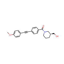 COc1ccc(C#Cc2ccc(C(=O)N3CCC[C@H](CO)C3)cc2)cc1 ZINC000095560372