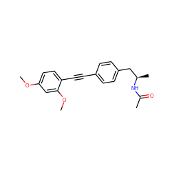 COc1ccc(C#Cc2ccc(C[C@@H](C)NC(C)=O)cc2)c(OC)c1 ZINC000169706234