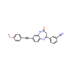 COc1ccc(C#Cc2ccc3c(c2)NC(=O)CC(c2cccc(C#N)c2)=N3)cc1 ZINC000101100627