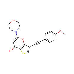 COc1ccc(C#Cc2csc3c(=O)cc(N4CCOCC4)oc23)cc1 ZINC000101661777