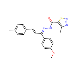 COc1ccc(C(/C=C/c2ccc(C)cc2)=N\NC(=O)c2snnc2C)cc1 ZINC000299838935