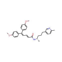 COc1ccc(C(=C/C=C/C(=O)N[C@@H](C)CCCc2ccc(C)nc2)c2ccc(OC)cc2)cc1 ZINC000029488036