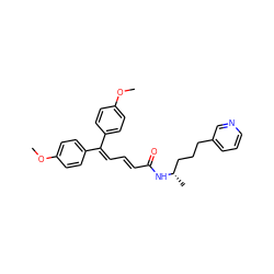 COc1ccc(C(=C/C=C/C(=O)N[C@@H](C)CCCc2cccnc2)c2ccc(OC)cc2)cc1 ZINC000029480344