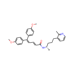 COc1ccc(C(=C/C=C/C(=O)N[C@@H](C)CCCc2cccnc2C)c2ccc(OC)cc2)cc1 ZINC000029484812