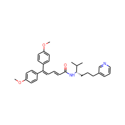 COc1ccc(C(=C/C=C/C(=O)N[C@@H](CCCc2cccnc2)C(C)C)c2ccc(OC)cc2)cc1 ZINC000029483190