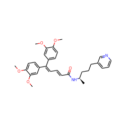 COc1ccc(C(=C/C=C/C(=O)N[C@H](C)CCCc2cccnc2)c2ccc(OC)c(OC)c2)cc1OC ZINC000029487935