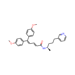 COc1ccc(C(=C/C=C/C(=O)N[C@H](C)CCCc2cccnc2)c2ccc(OC)cc2)cc1 ZINC000029484536