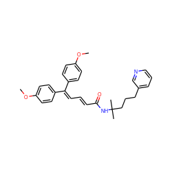 COc1ccc(C(=C/C=C/C(=O)NC(C)(C)CCCc2cccnc2)c2ccc(OC)cc2)cc1 ZINC000029546356