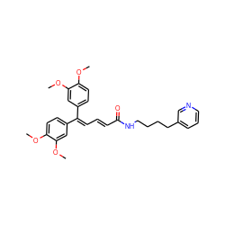 COc1ccc(C(=C/C=C/C(=O)NCCCCc2cccnc2)c2ccc(OC)c(OC)c2)cc1OC ZINC000029486137