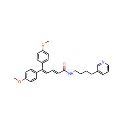 COc1ccc(C(=C/C=C/C(=O)NCCCCc2cccnc2)c2ccc(OC)cc2)cc1 ZINC000029481322