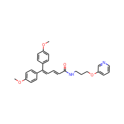 COc1ccc(C(=C/C=C/C(=O)NCCCOc2cccnc2)c2ccc(OC)cc2)cc1 ZINC000029485080