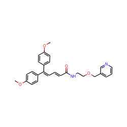 COc1ccc(C(=C/C=C/C(=O)NCCOCc2cccnc2)c2ccc(OC)cc2)cc1 ZINC000029484284