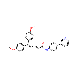 COc1ccc(C(=C/C=C/C(=O)Nc2ccc(-c3cccnc3)cc2)c2ccc(OC)cc2)cc1 ZINC000029483199