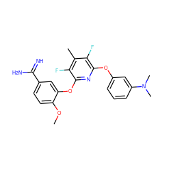 COc1ccc(C(=N)N)cc1Oc1nc(Oc2cccc(N(C)C)c2)c(F)c(C)c1F ZINC000013474061