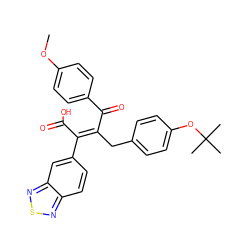 COc1ccc(C(=O)/C(Cc2ccc(OC(C)(C)C)cc2)=C(\C(=O)O)c2ccc3nsnc3c2)cc1 ZINC000029470385