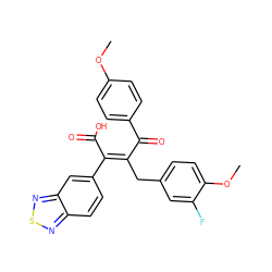 COc1ccc(C(=O)/C(Cc2ccc(OC)c(F)c2)=C(\C(=O)O)c2ccc3nsnc3c2)cc1 ZINC000029464289