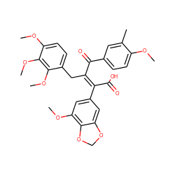 COc1ccc(C(=O)/C(Cc2ccc(OC)c(OC)c2OC)=C(\C(=O)O)c2cc(OC)c3c(c2)OCO3)cc1C ZINC000026012593