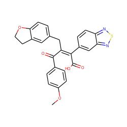 COc1ccc(C(=O)/C(Cc2ccc3c(c2)CCO3)=C(\C(=O)O)c2ccc3nsnc3c2)cc1 ZINC000029473655