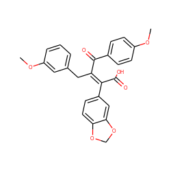 COc1ccc(C(=O)/C(Cc2cccc(OC)c2)=C(\C(=O)O)c2ccc3c(c2)OCO3)cc1 ZINC000028103877