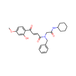 COc1ccc(C(=O)/C=C/C(=O)N(CC(=O)NC2CCCCC2)Cc2ccccc2)c(O)c1 ZINC000012490998