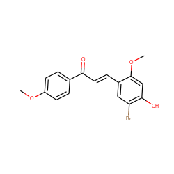 COc1ccc(C(=O)/C=C/c2cc(Br)c(O)cc2OC)cc1 ZINC000071340588