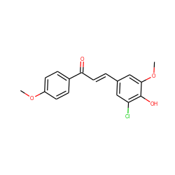 COc1ccc(C(=O)/C=C/c2cc(Cl)c(O)c(OC)c2)cc1 ZINC000005128830