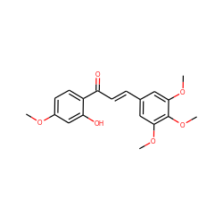 COc1ccc(C(=O)/C=C/c2cc(OC)c(OC)c(OC)c2)c(O)c1 ZINC000004044989
