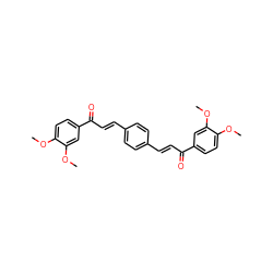 COc1ccc(C(=O)/C=C/c2ccc(/C=C/C(=O)c3ccc(OC)c(OC)c3)cc2)cc1OC ZINC000169306881