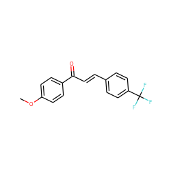 COc1ccc(C(=O)/C=C/c2ccc(C(F)(F)F)cc2)cc1 ZINC000027518497