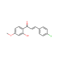 COc1ccc(C(=O)/C=C/c2ccc(Cl)cc2)c(O)c1 ZINC000004955172