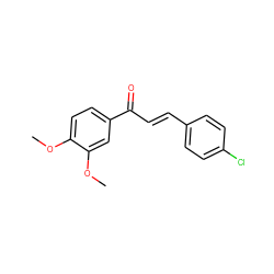 COc1ccc(C(=O)/C=C/c2ccc(Cl)cc2)cc1OC ZINC000004242417