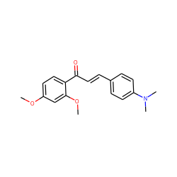 COc1ccc(C(=O)/C=C/c2ccc(N(C)C)cc2)c(OC)c1 ZINC000004728676