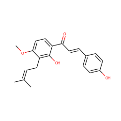 COc1ccc(C(=O)/C=C/c2ccc(O)cc2)c(O)c1CC=C(C)C ZINC000005158961