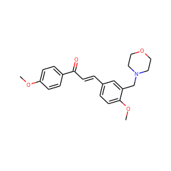 COc1ccc(C(=O)/C=C/c2ccc(OC)c(CN3CCOCC3)c2)cc1 ZINC000020035990