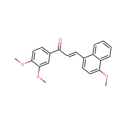 COc1ccc(C(=O)/C=C/c2ccc(OC)c3ccccc23)cc1OC ZINC000143435952