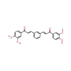 COc1ccc(C(=O)/C=C/c2cccc(/C=C/C(=O)c3ccc(OC)c(OC)c3)c2)cc1OC ZINC000169310183