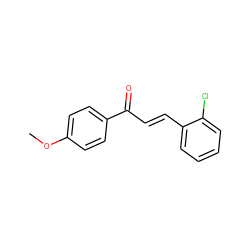 COc1ccc(C(=O)/C=C/c2ccccc2Cl)cc1 ZINC000004276698