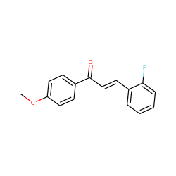 COc1ccc(C(=O)/C=C/c2ccccc2F)cc1 ZINC000004590743