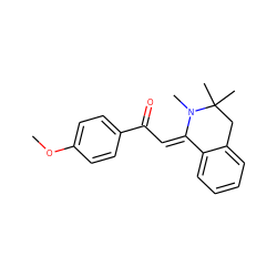 COc1ccc(C(=O)/C=C2/c3ccccc3CC(C)(C)N2C)cc1 ZINC000033311185