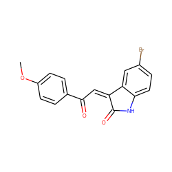 COc1ccc(C(=O)/C=C2\C(=O)Nc3ccc(Br)cc32)cc1 ZINC000017837215