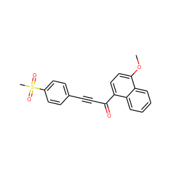 COc1ccc(C(=O)C#Cc2ccc(S(C)(=O)=O)cc2)c2ccccc12 ZINC000013683381