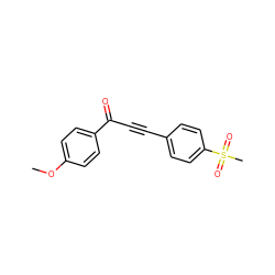 COc1ccc(C(=O)C#Cc2ccc(S(C)(=O)=O)cc2)cc1 ZINC000013683349