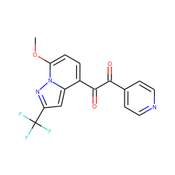 COc1ccc(C(=O)C(=O)c2ccncc2)c2cc(C(F)(F)F)nn12 ZINC000096933407